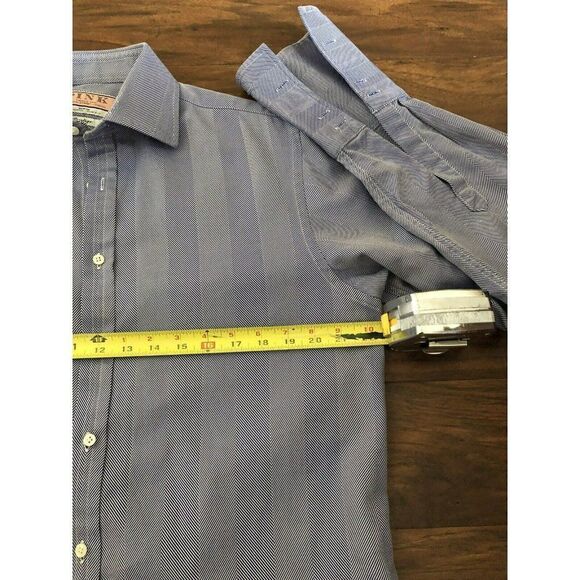 Thomas Pink Prestige Shirt Mens Medium  Blue French Cuff London Made UK - Picture 8 of 11